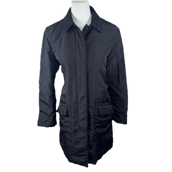 Lauren Ralph Lauren Jackets & Blazers - VTG Lauren Ralph Lauren Rain Jacket Black Trench‎ Coat Womens M Fleece Lined